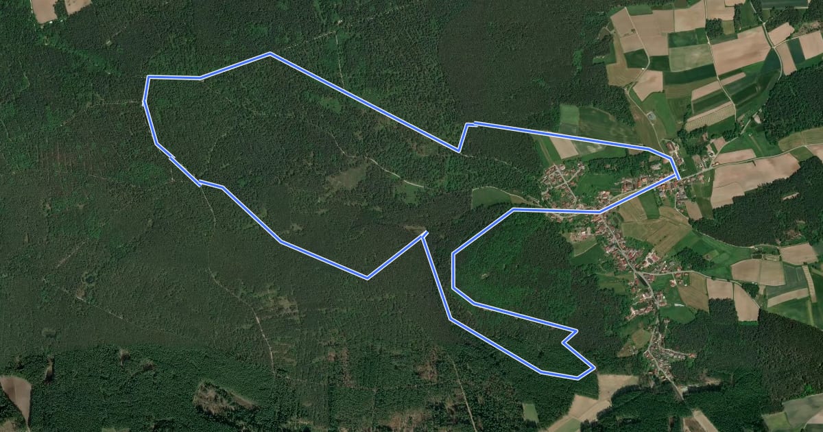 Маршрут Rundwanderweg 3 Abenberg на спутниковом снимке