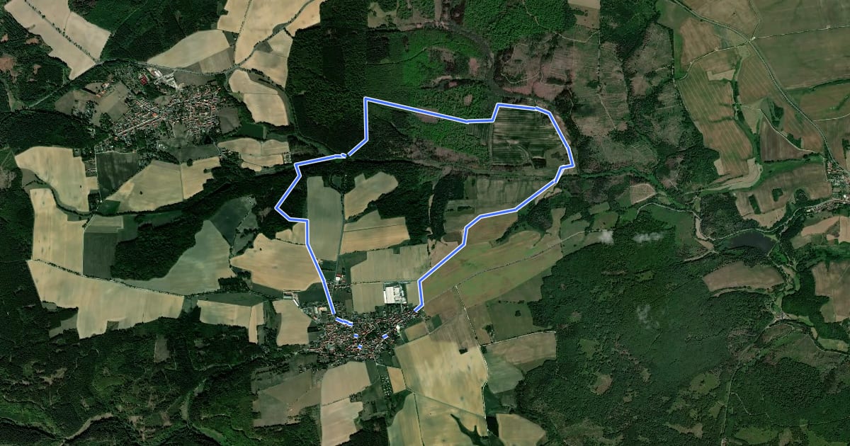 Маршрут Rundwanderweg 3 Dankerode на спутниковом снимке