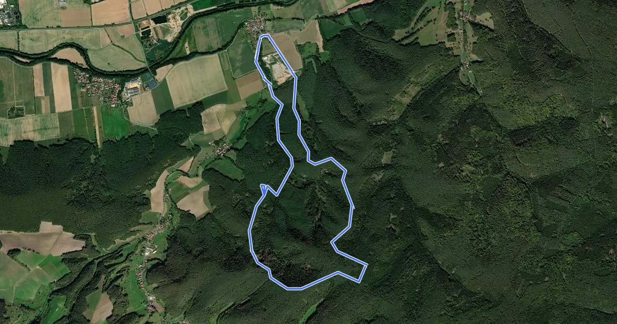 Маршрут Rundwanderweg 3 (Grüner Balken) на спутниковом снимке