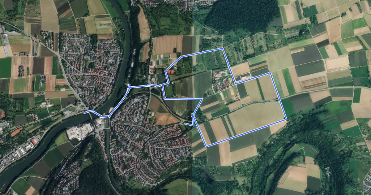 Маршрут Rundwanderweg 3 (Hase) на спутниковом снимке
