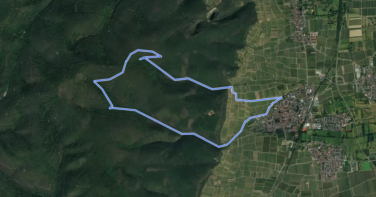 Маршрут Rundwanderweg 4 на спутниковом снимке