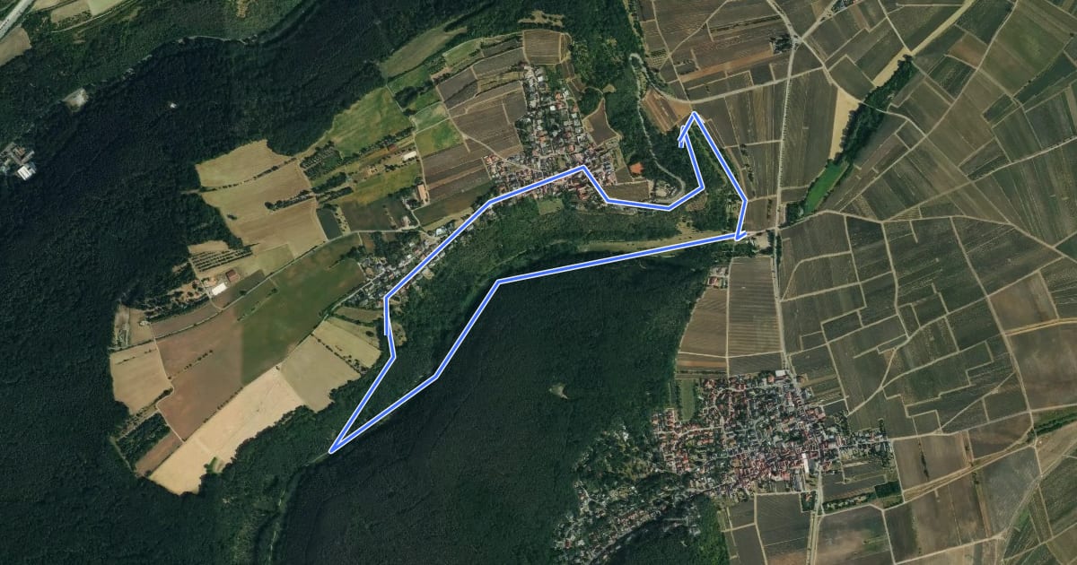 Маршрут Rundwanderweg 4 на спутниковом снимке