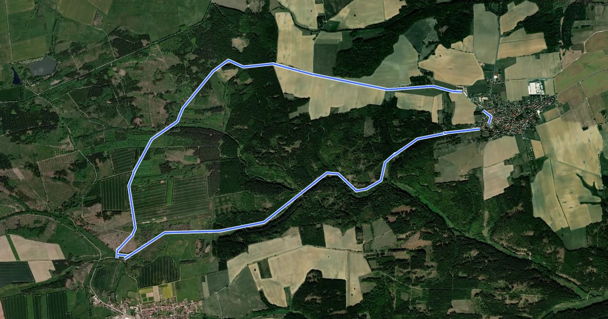 Маршрут Rundwanderweg 4 Dankerode на спутниковом снимке
