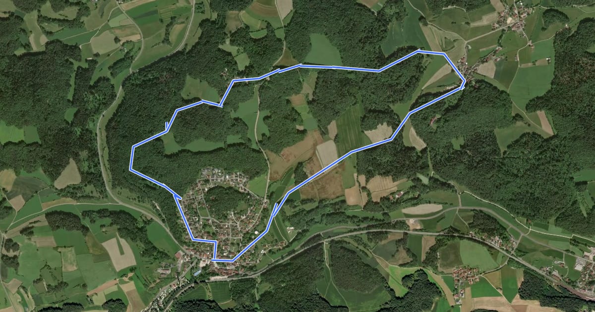 Маршрут Rundwanderweg 4 Etzelwang - Tabernackel - Rupprechtstein на спутниковом снимке