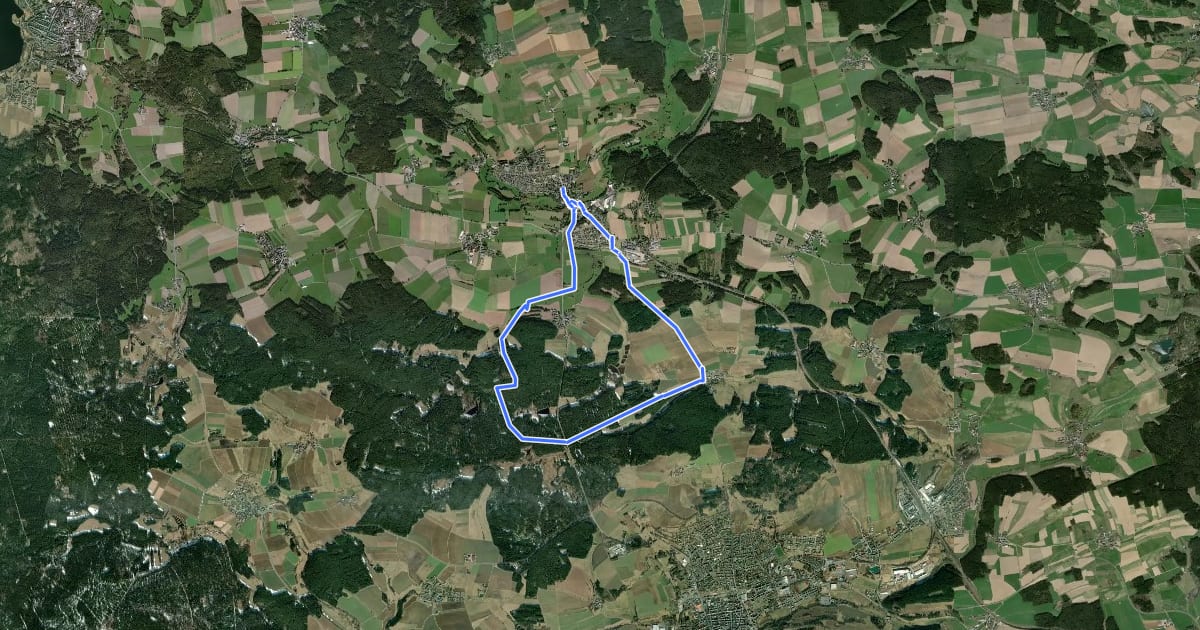 Маршрут Rundwanderweg 4 Röslau на спутниковом снимке