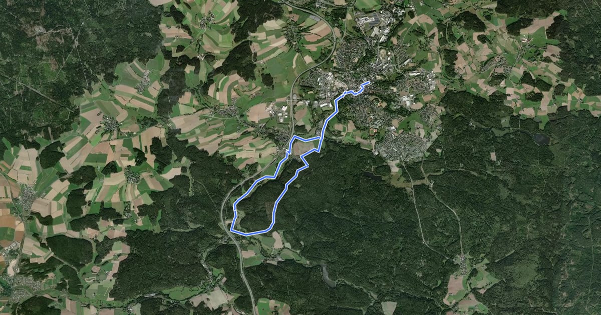 Маршрут Rundwanderweg 4 Selb на спутниковом снимке