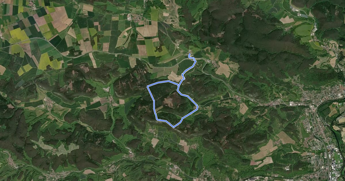 Маршрут Rundwanderweg 5 на спутниковом снимке