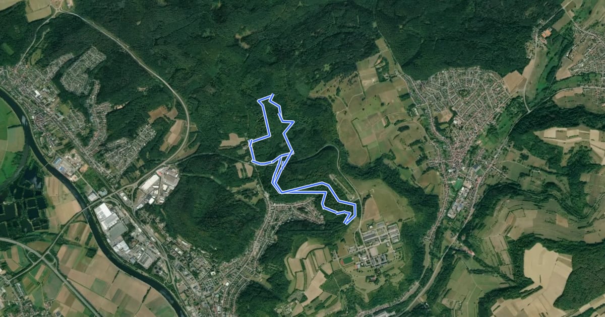 Маршрут Rundwanderweg 5 на спутниковом снимке
