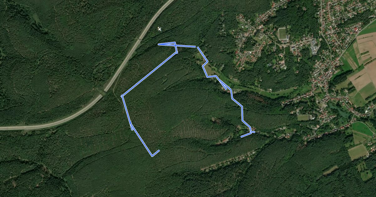 Маршрут Rundwanderweg 5 на спутниковом снимке