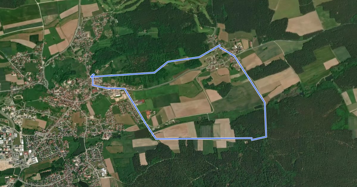 Маршрут Rundwanderweg 5 Abenberg на спутниковом снимке