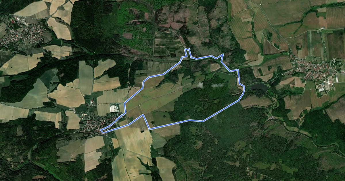 Маршрут Rundwanderweg 5 Dankerode на спутниковом снимке