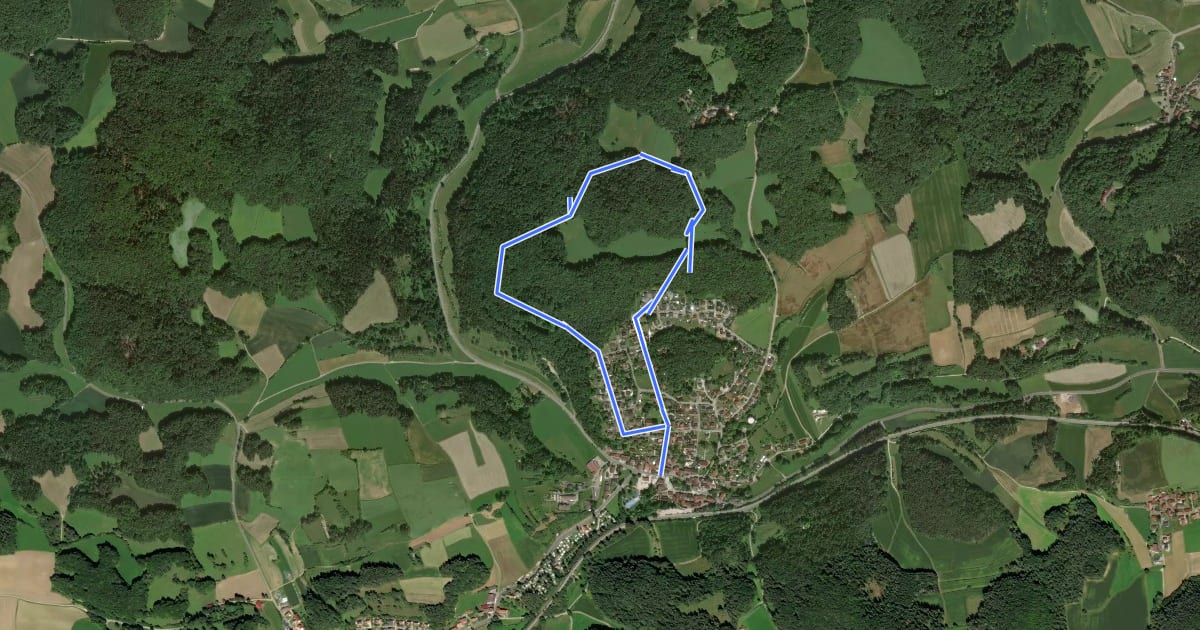 Маршрут Rundwanderweg 5 Etzelwang на спутниковом снимке