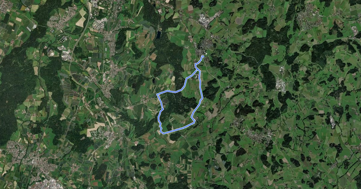 Маршрут Rundwanderweg 5 Gemeinde Grünkraut на спутниковом снимке