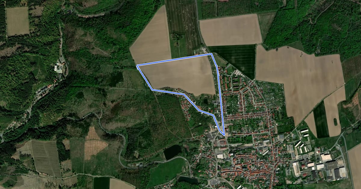 Маршрут Rundwanderweg 5 Harzgerode на спутниковом снимке
