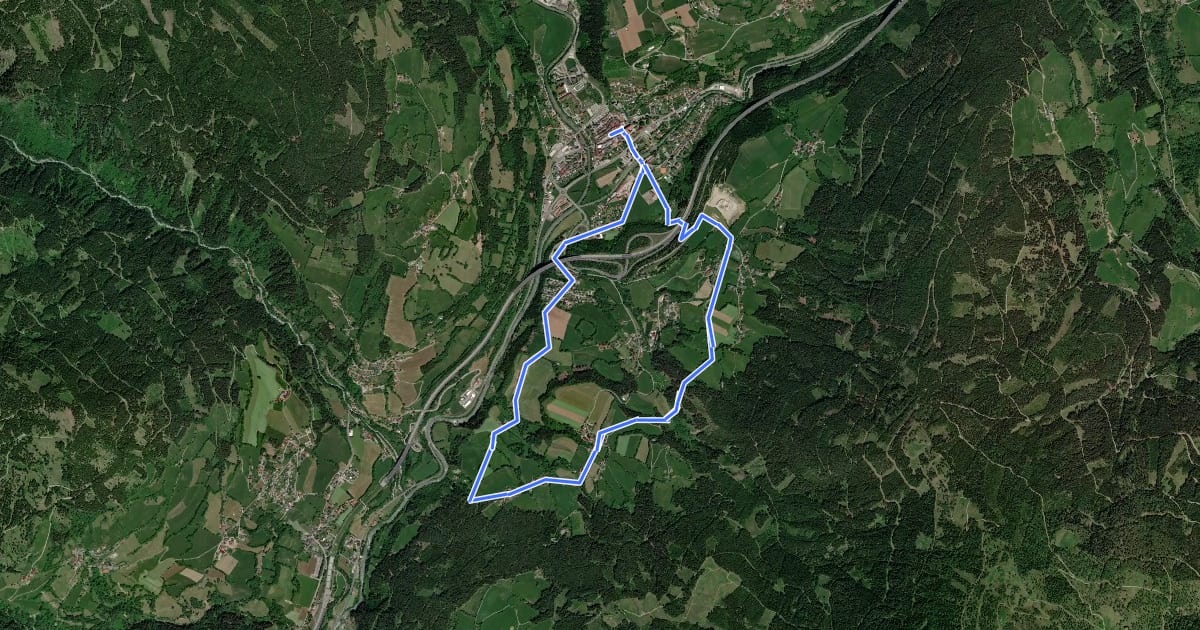 Маршрут Rundwanderweg 5 Perau - Moos - Gmünd на спутниковом снимке