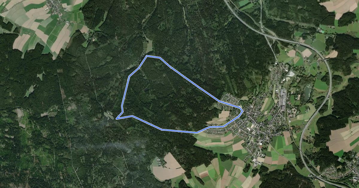 Маршрут Rundwanderweg 5 Schönwald на спутниковом снимке