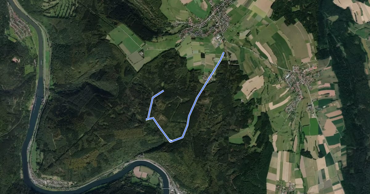 Маршрут Rundwanderweg 50: Leopoldshain-Weg на спутниковом снимке
