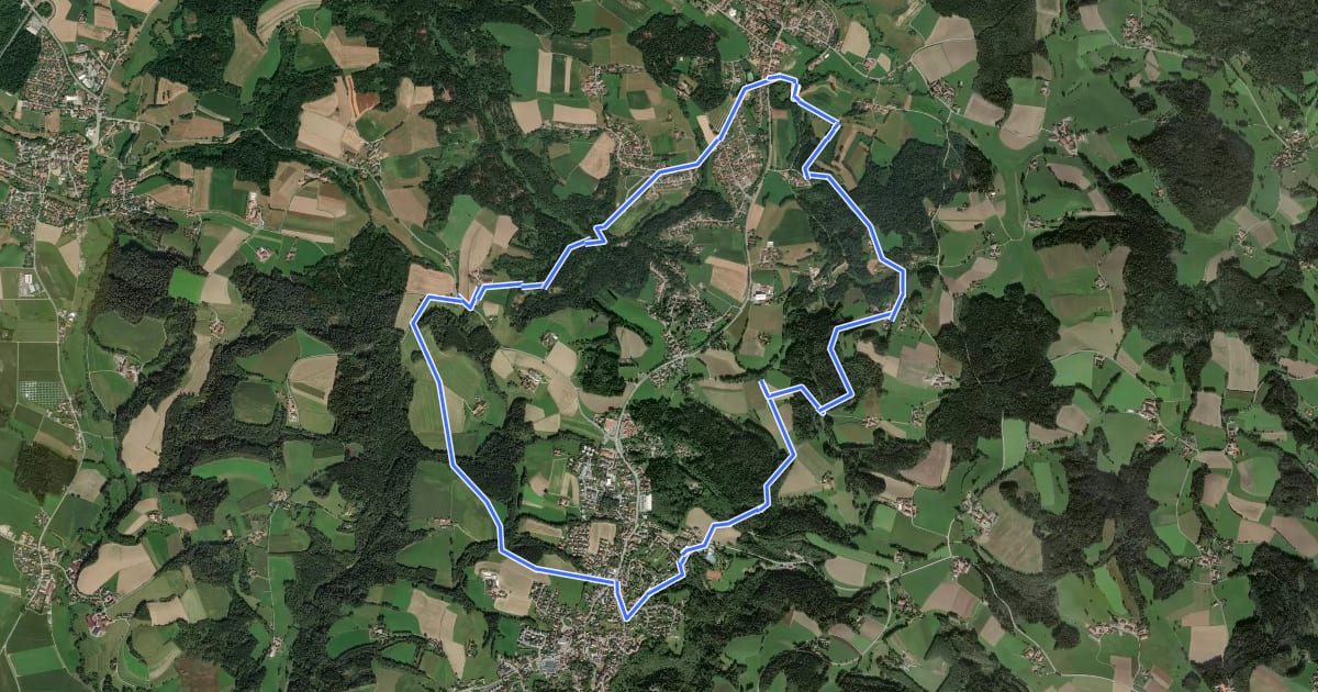 Маршрут Rundwanderweg 6 на спутниковом снимке