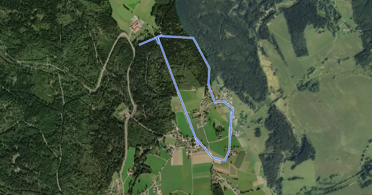 Маршрут Rundwanderweg 6 на спутниковом снимке