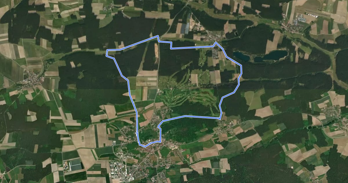 Маршрут Rundwanderweg 6 Abenberg на спутниковом снимке