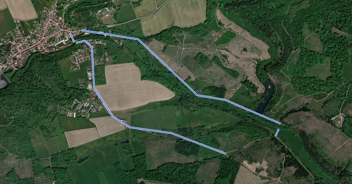 Маршрут Rundwanderweg 6 Güntersberge на спутниковом снимке
