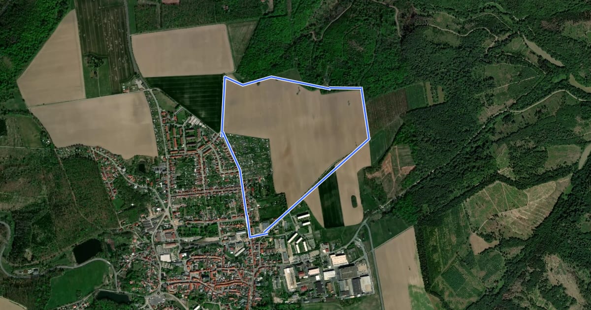 Маршрут Rundwanderweg 6 Harzgerode на спутниковом снимке
