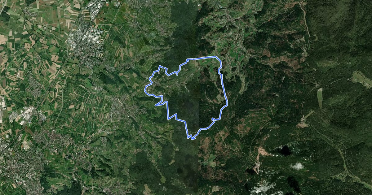 Маршрут Rundwanderweg 6 Neusatz - Immensteinfels und Hardsteinkreuz на спутниковом снимке