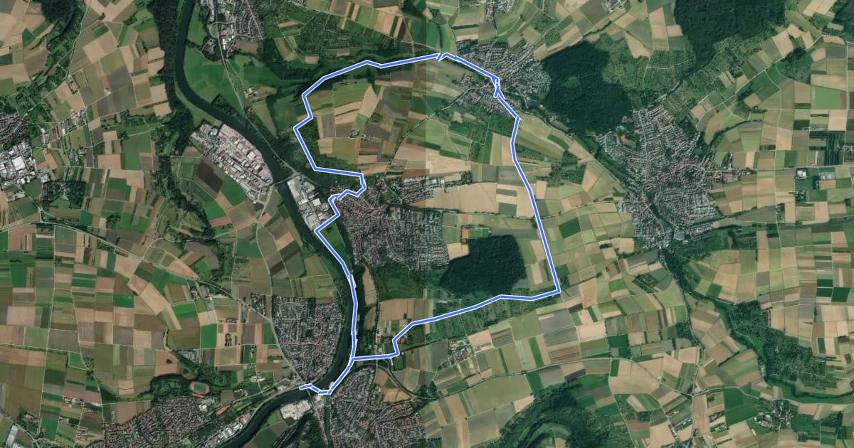 Маршрут Rundwanderweg 6 (Reh) на спутниковом снимке