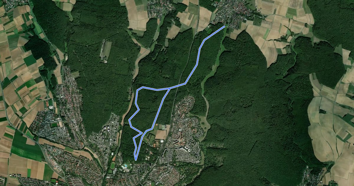 Маршрут Rundwanderweg на спутниковом снимке
