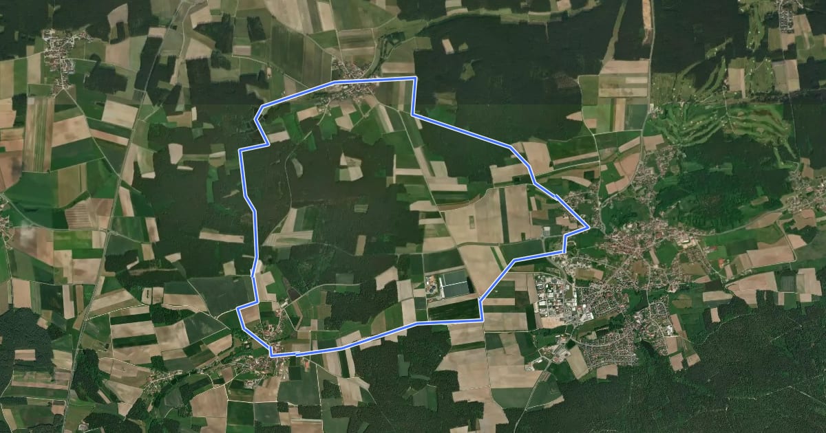 Маршрут Rundwanderweg 7 Abenberg на спутниковом снимке
