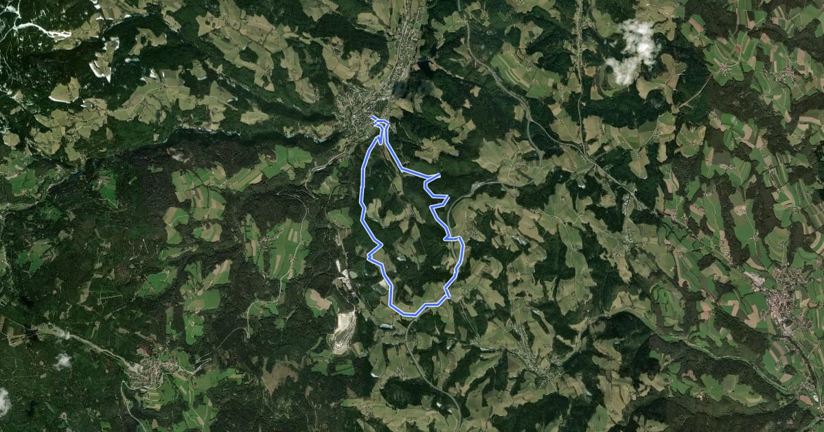 Маршрут Rundwanderweg 7 (Aspang) на спутниковом снимке