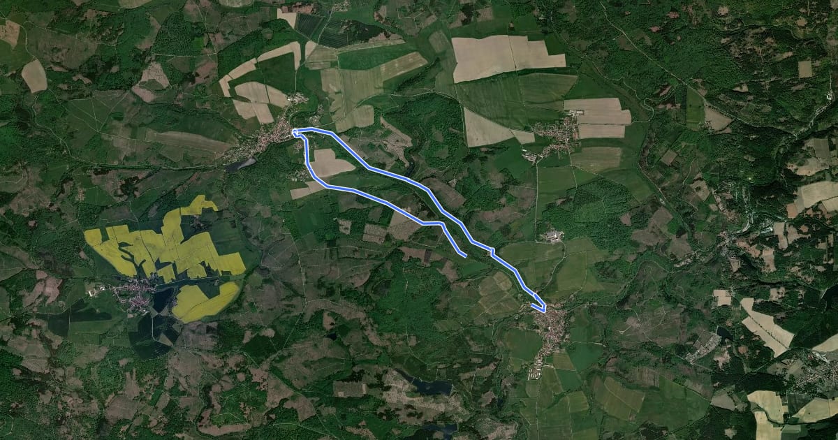 Маршрут Rundwanderweg 7 Güntersberge на спутниковом снимке