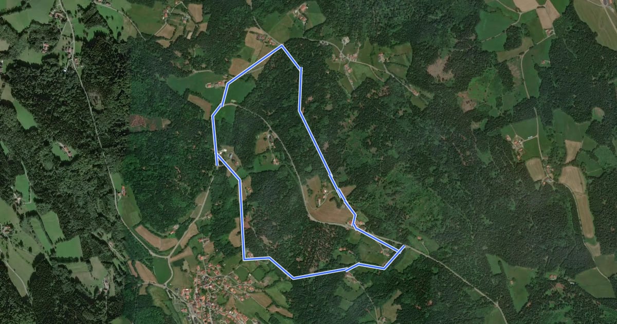 Маршрут Rundwanderweg 9 на спутниковом снимке