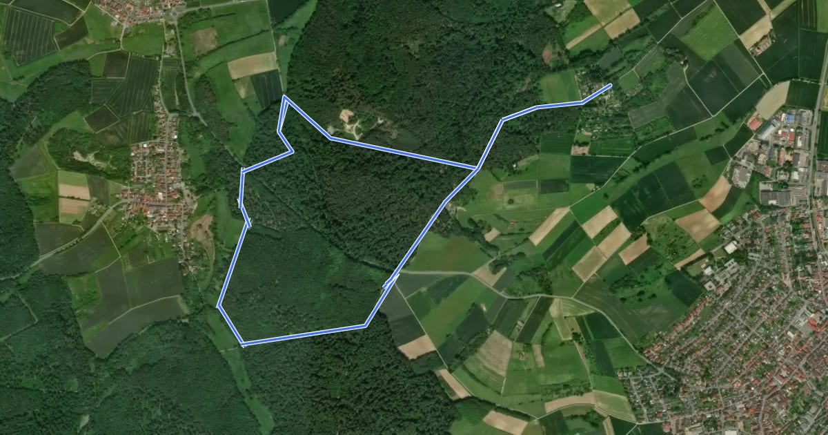 Маршрут Rundwanderweg 9 на спутниковом снимке