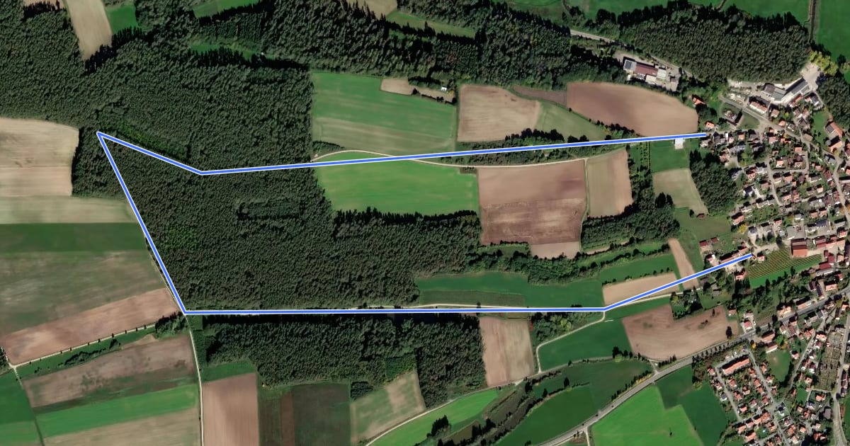 Маршрут Rundwanderweg 9 Abenberg на спутниковом снимке