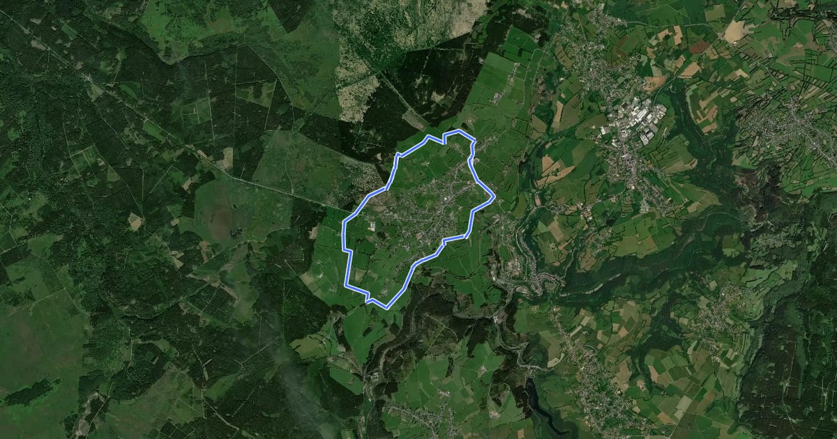 Маршрут Rundwanderweg 9 km на спутниковом снимке