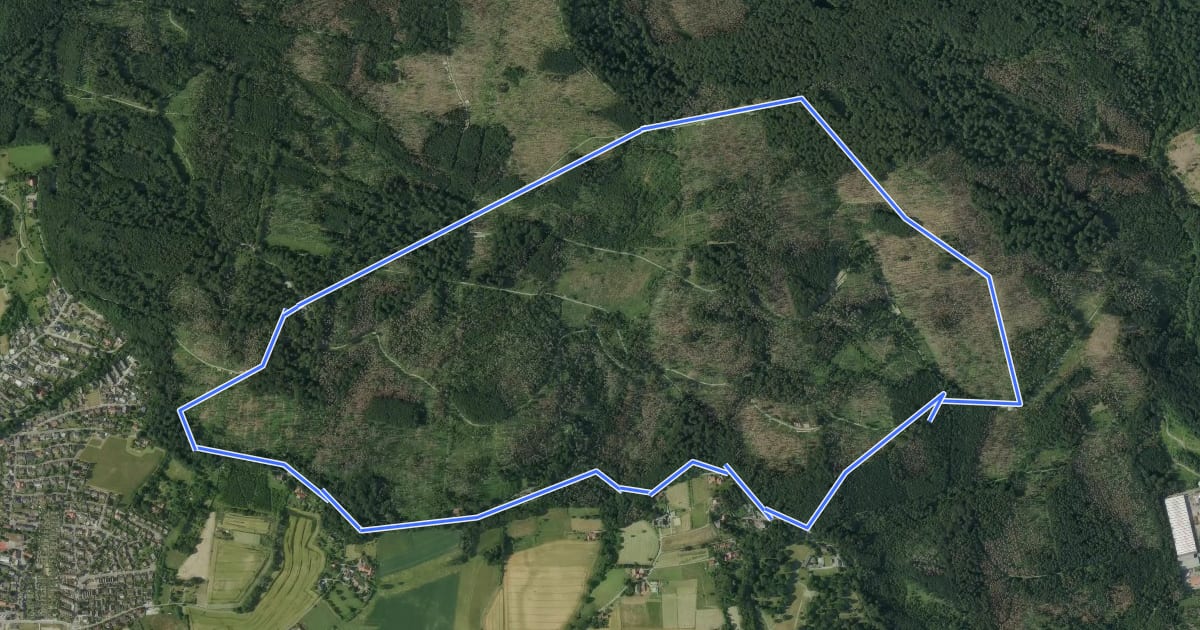 Маршрут Rundwanderweg A3 [Lemgoer Mark] на спутниковом снимке