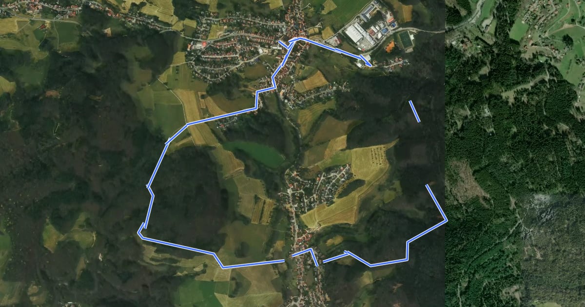 Маршрут Rundwanderweg Abtsteinach 8: Kreuzacker-Weg на спутниковом снимке