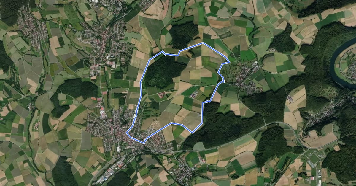 Маршрут Rundwanderweg Aglasterhausen 1: Falchengrund-Weg на спутниковом снимке