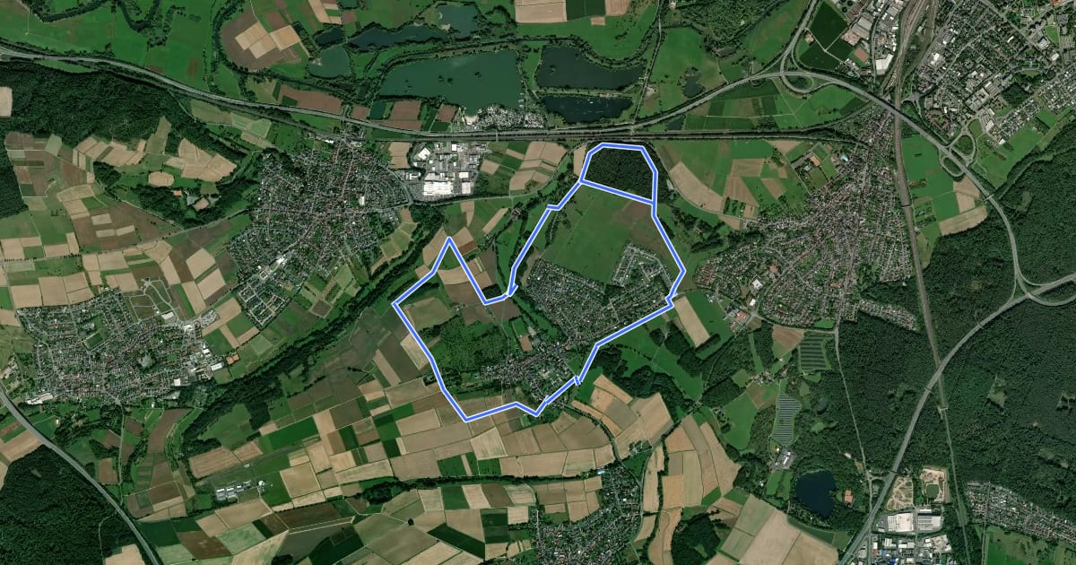 Маршрут Rundwanderweg Allendorf/Lahn на спутниковом снимке