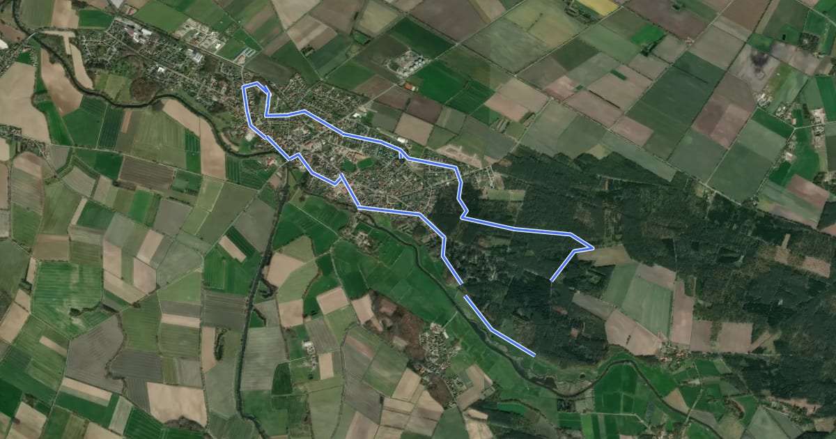 Маршрут Rundwanderweg Aller-Oker-Aue 1 на спутниковом снимке
