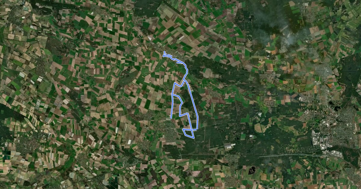 Маршрут Rundwanderweg Aller-Oker-Aue 2 на спутниковом снимке