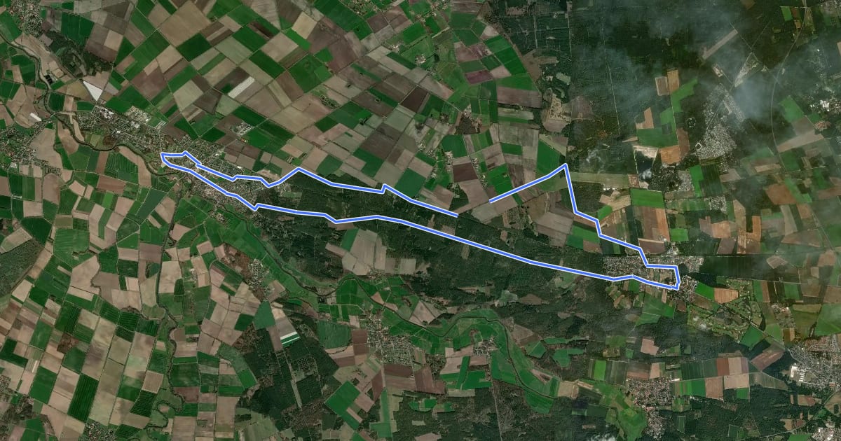 Маршрут Rundwanderweg Aller-Oker-Aue 3 на спутниковом снимке