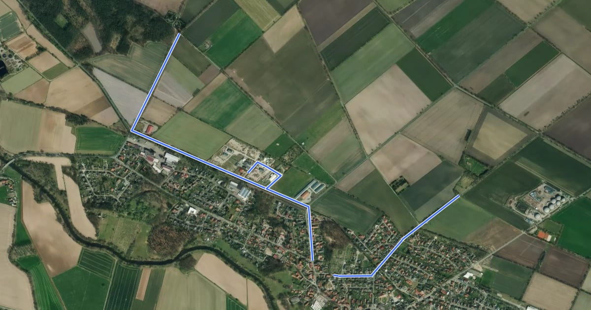 Маршрут Rundwanderweg Aller-Oker-Aue 5 на спутниковом снимке