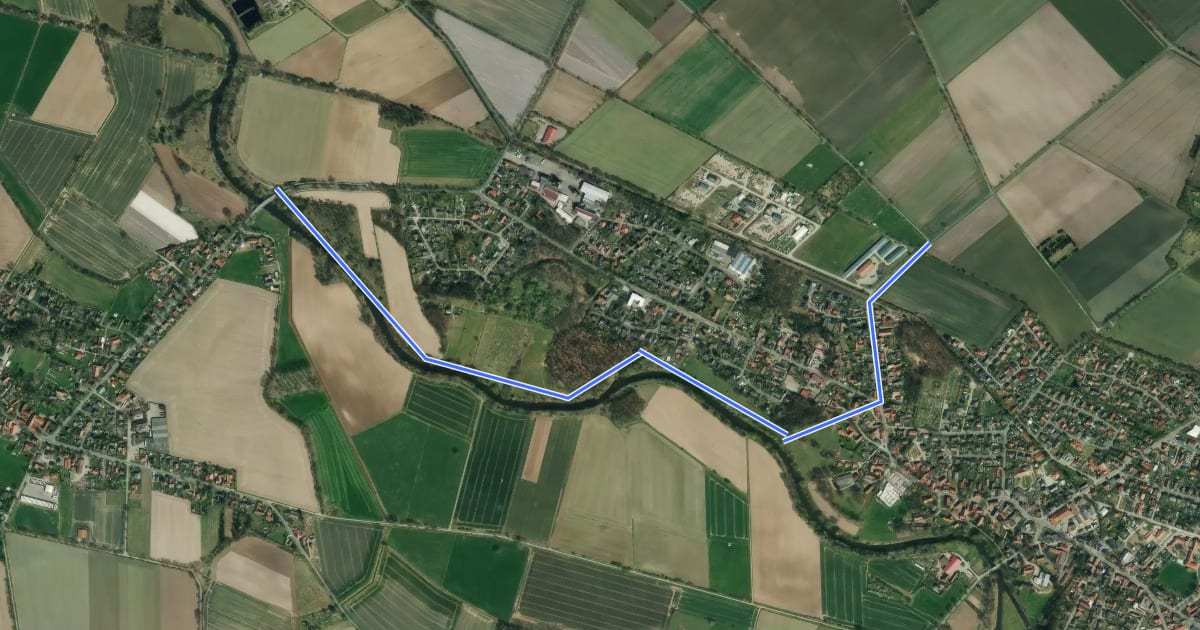 Маршрут Rundwanderweg Aller-Oker-Aue 9 на спутниковом снимке