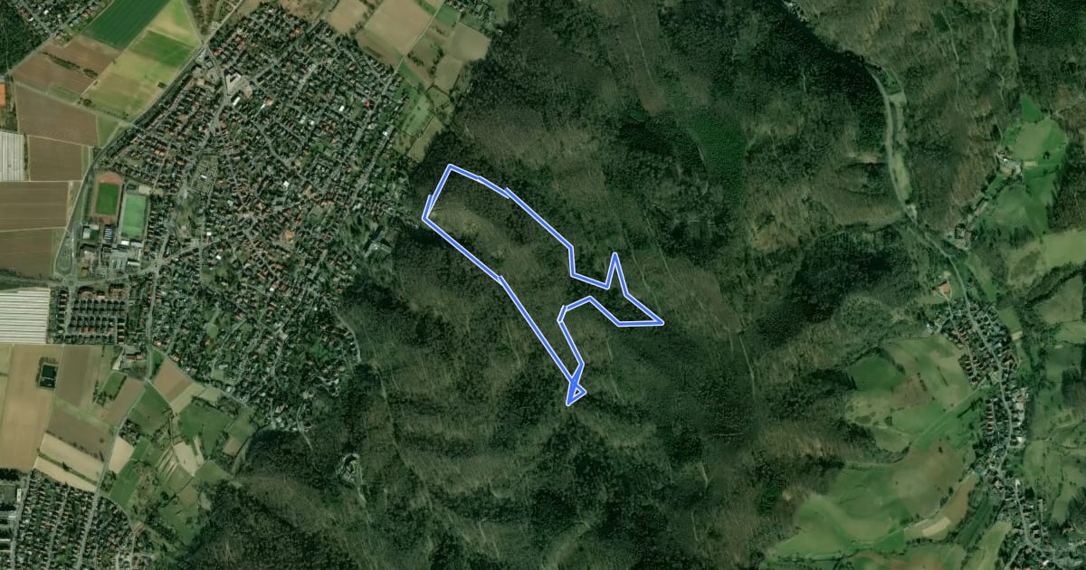 Маршрут Rundwanderweg Alsbach-Hähnlein Sperbergrund 6: Haselbachtal-Weg на спутниковом снимке