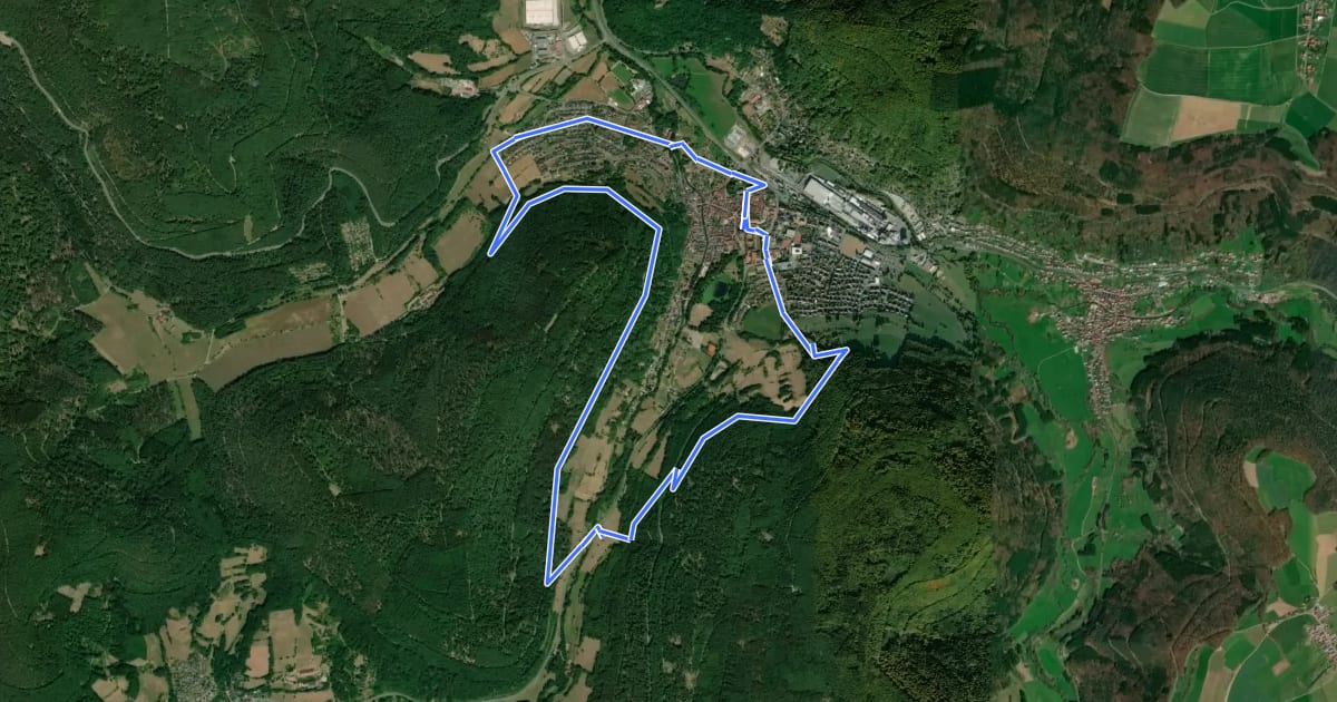 Маршрут Rundwanderweg Amorbach 1: Rund um Amorbach на спутниковом снимке