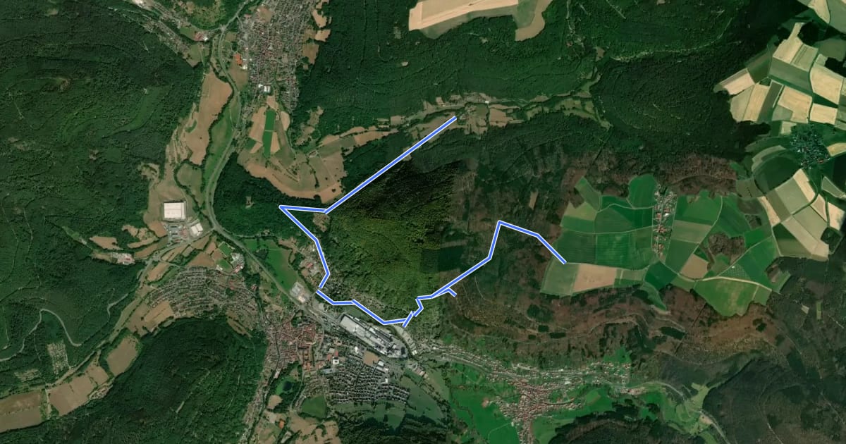 Маршрут Rundwanderweg Amorbach 3 на спутниковом снимке