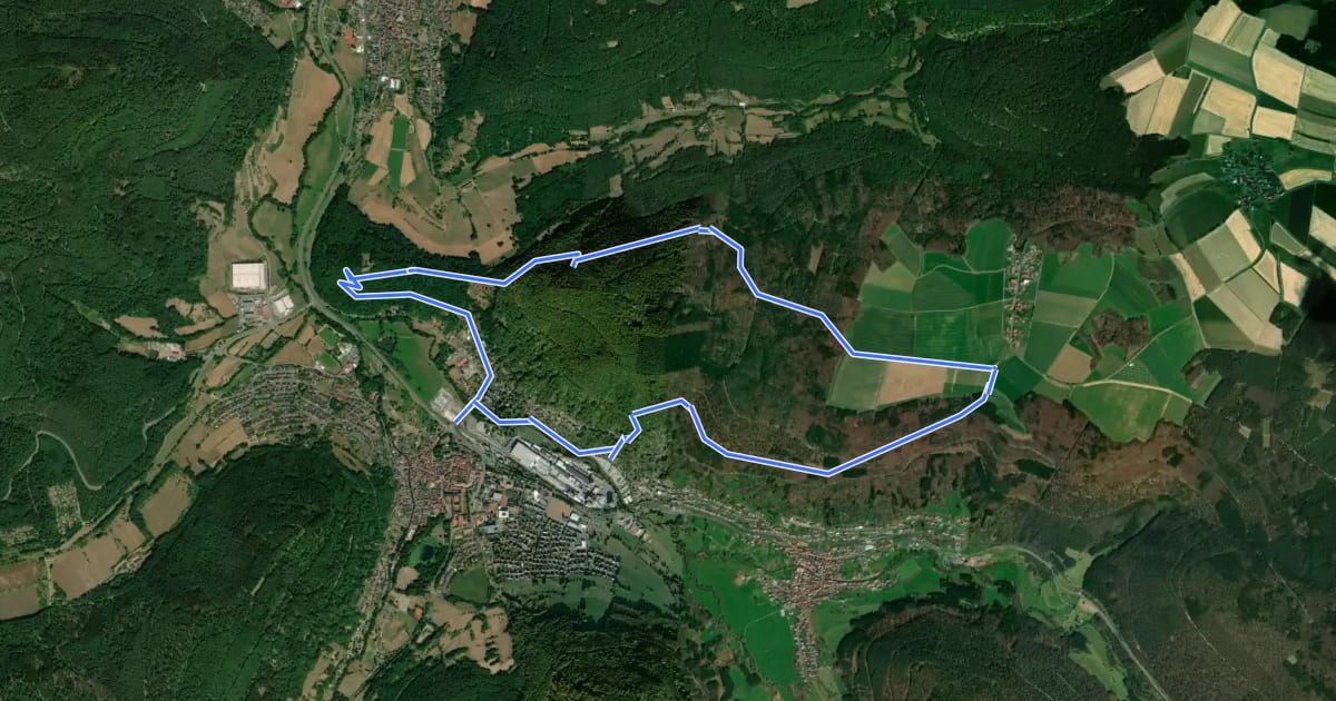Маршрут Rundwanderweg Amorbach 9: Waldromantikweg на спутниковом снимке
