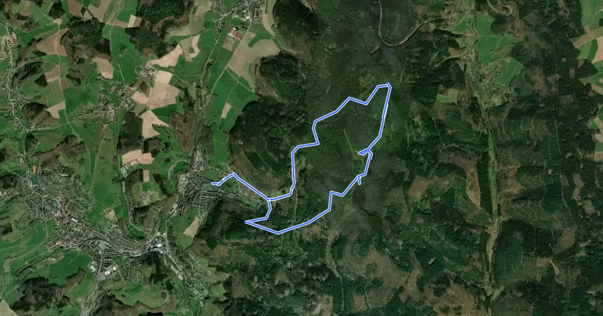Маршрут Rundwanderweg Aschbach 5 на спутниковом снимке